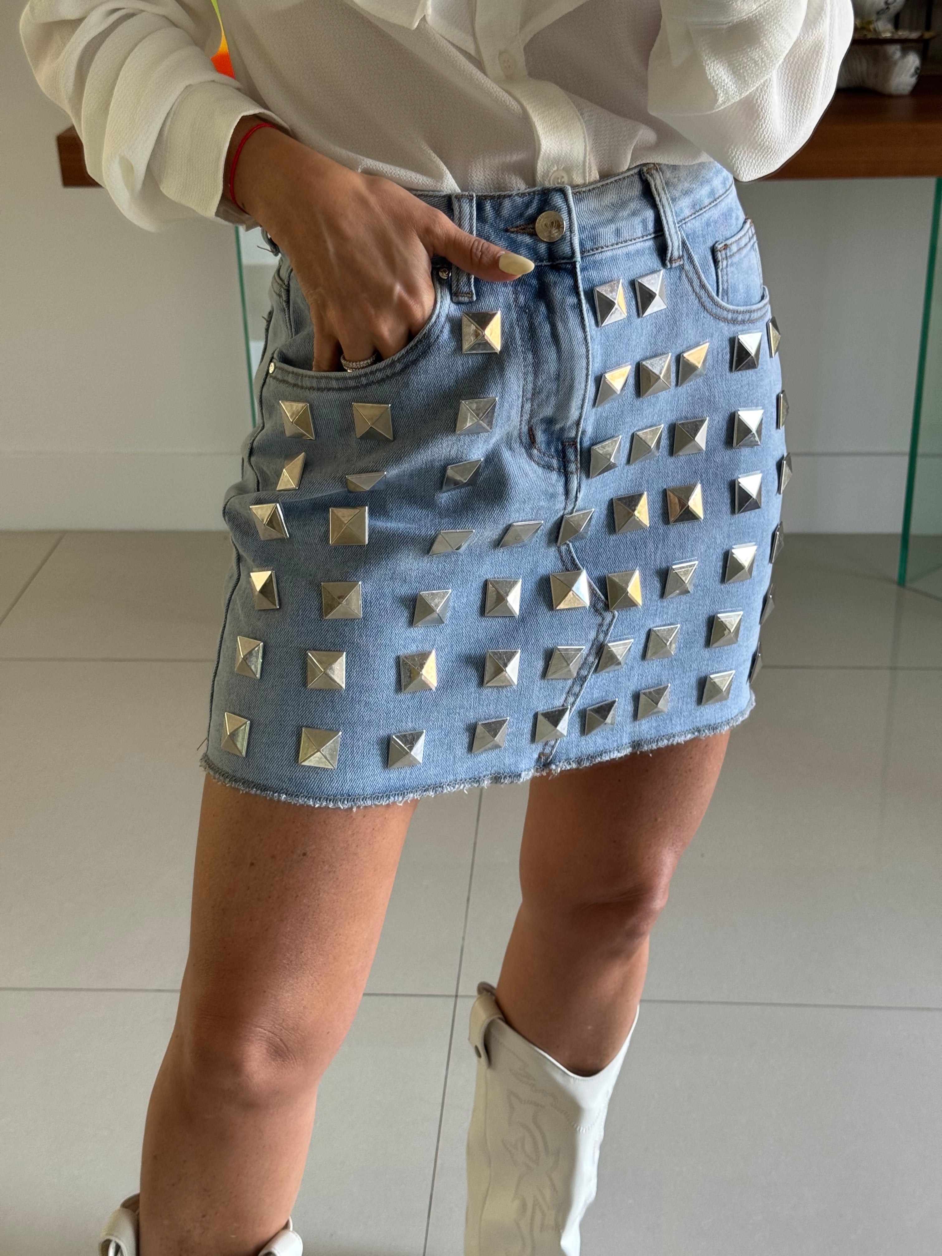 Skirt Denim Taches