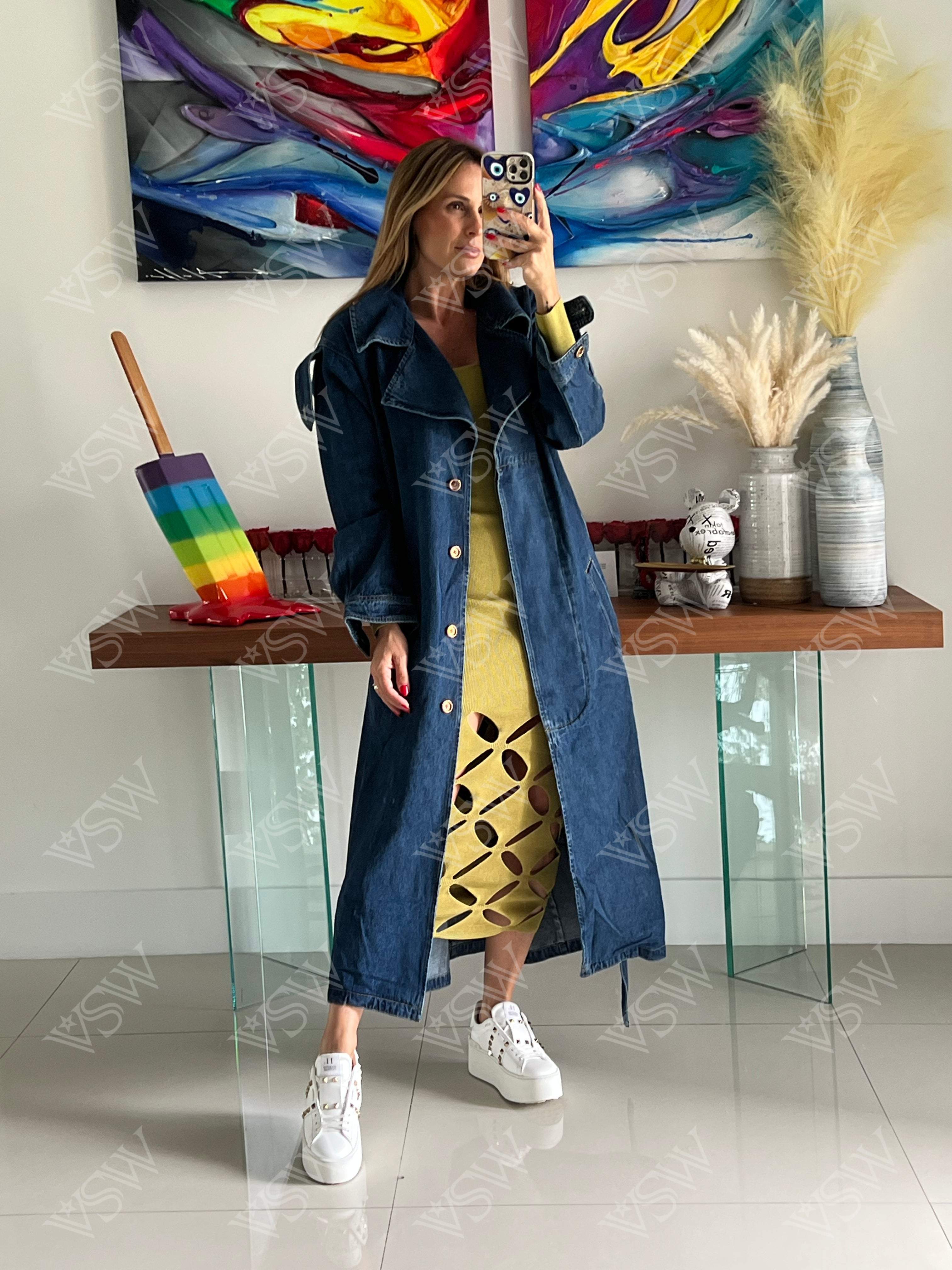 Jacket Denim Long - Jacket from [store] by LA - women jacket